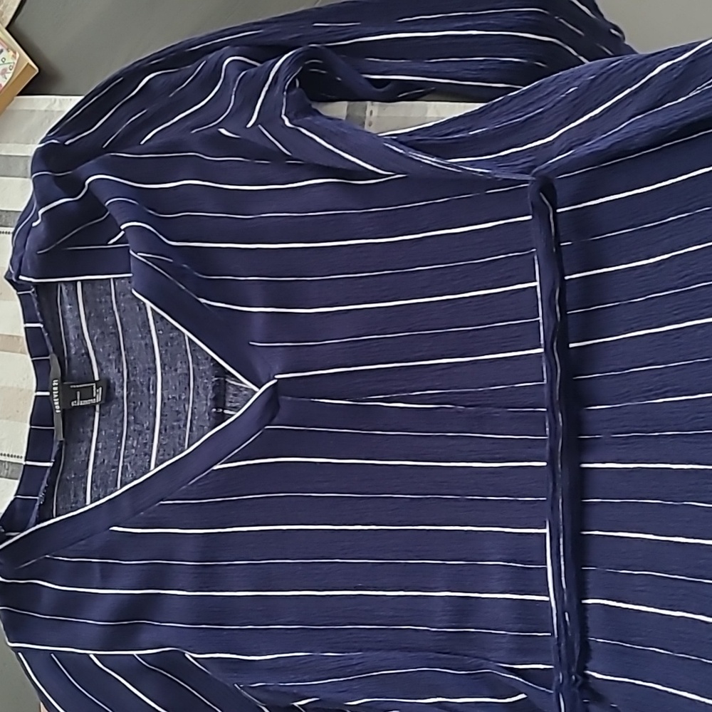 Navy Blue Striped Dress